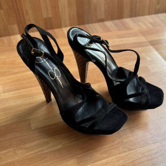 Jessica Simpson black spiked strappy sandals size 6 - Picture 3 of 14
